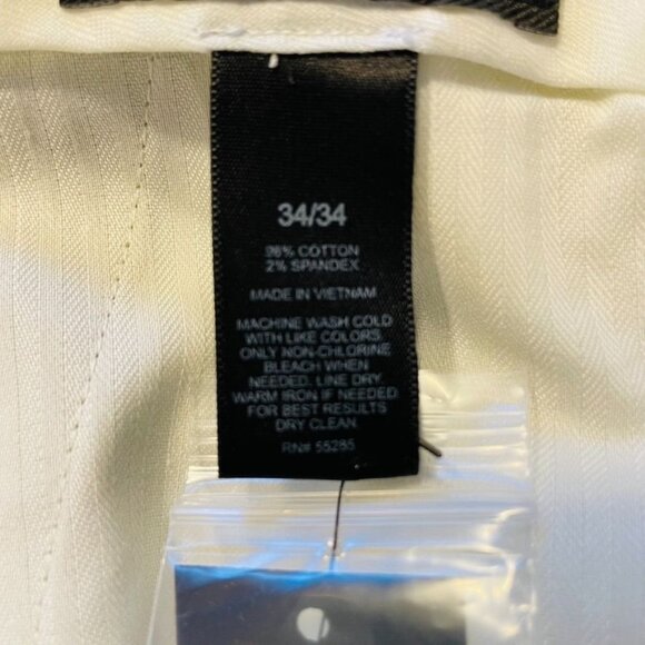 Mens Khaki Dress Pants Beige Express Agent Size 34 Relax Fit Trousers u New With - Picture 6 of 6